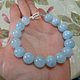 Bracelet made of natural aquamarine in 925 silver with magnetic lock. Bead bracelet. marusjy. My Livemaster. Фото №4