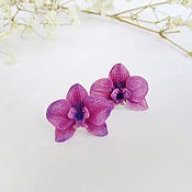 Украшения handmade. Livemaster - original item Orchid Stud Earrings Flower Stud Earrings Earrings with Flowers. Handmade.