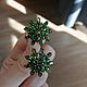 Star earrings with Chromdiopside. Earrings. Creative jewelry. My Livemaster. Фото №5