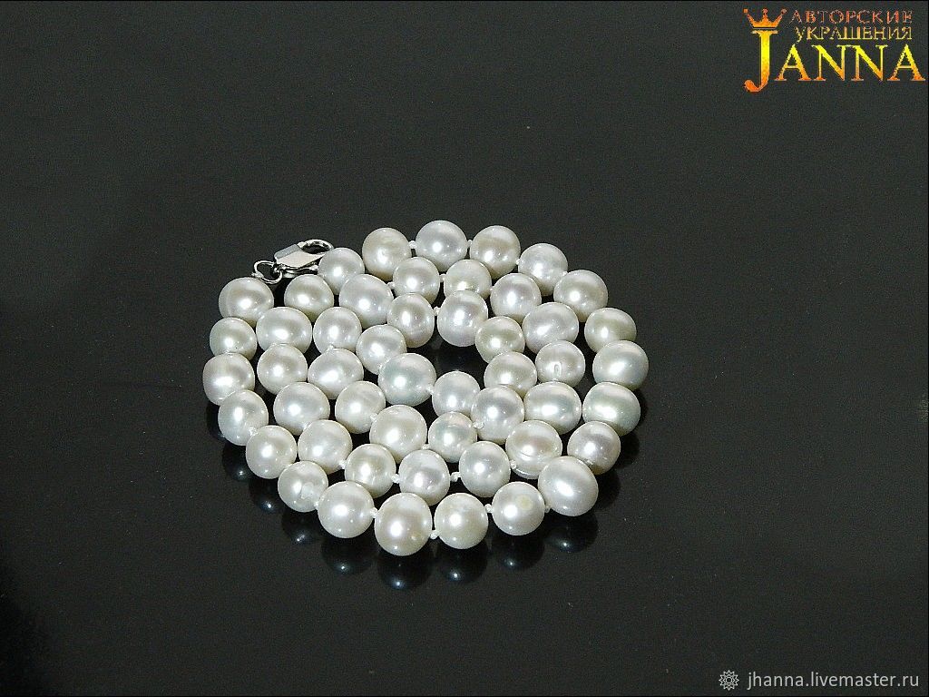 Pearl. Classic string of pearls from natural pearls, Necklace, Volgograd,  Фото №1