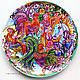 "Цветущий сад" тарелка петух и лошадь декор на стену, Тарелки декоративные, Краснодар,  Фото №1