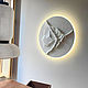 Панно из гипса на стену. Белое круглое панно с подсветкой. Панно. Картины художника  Ларисы Чигириной (larisa-chigirina). Интернет-магазин Ярмарка Мастеров.  Фото №2