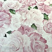 Ткань лен с шелком цветы акварель 3126