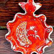 Посуда handmade. Livemaster - original item Ceramic plates Bright pomegranates.. Handmade.