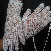 Аксессуары handmade. Livemaster - original item Downy openwork gloves Elegance. Handmade.