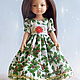 Платье с вышивкой для кукол типа Paola Reina 32. Одежда для кукол. Нарядная кукла (dressupthedoll). Интернет-магазин Ярмарка Мастеров.  Фото №2