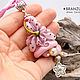 Delicate petal - bell pendant - pink lily flower lampwork, Pendant, Moscow,  Фото №1
