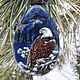 Pendant with lacquer miniature eagle sodalite jewelry painting, Pendants, Biisk,  Фото №1