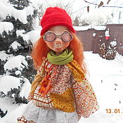 Подвижная кукла из папье маше Лида