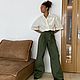 Wide trousers with a lace (khaki), Pants, Moscow,  Фото №1