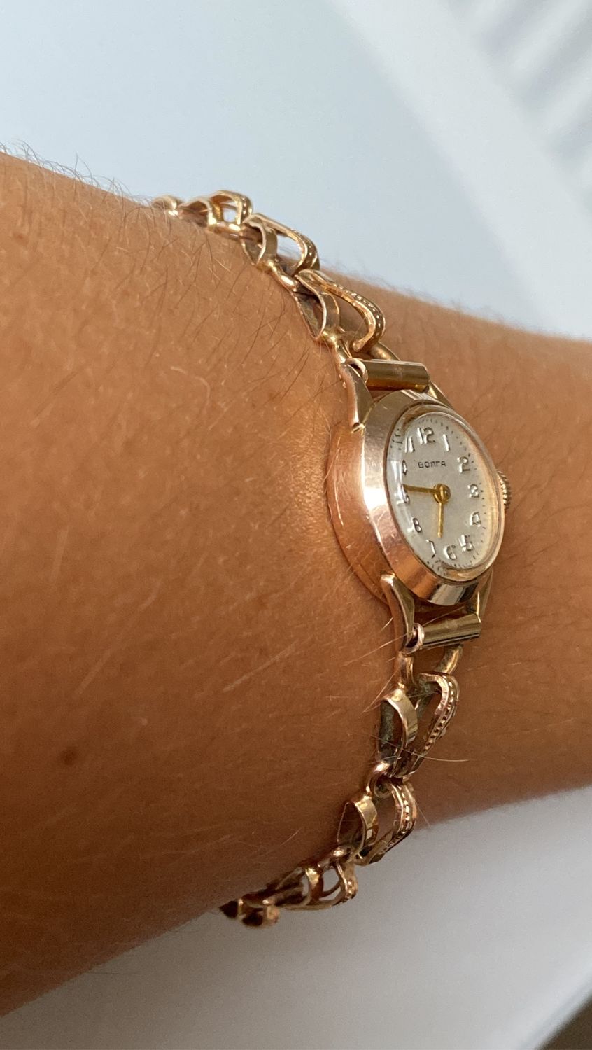 Винтаж: Советские золотые часы Волга на золотом браслете СССР 583 в ...