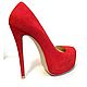 Shoes womens red velour 'Milаna'. Shoes. Anastasia Suvaryan обувь ручной работы. Online shopping on My Livemaster.  Фото №2