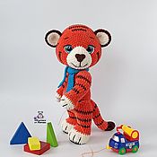 Куклы и игрушки handmade. Livemaster - original item Tiger cub Lo knitted toy tiger made of plush yarn as a gift. Handmade.