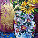 Oil painting sunflowers 'Bouquet with sunflowers'. Pictures. Svetlana Samsonova. My Livemaster. Фото №4