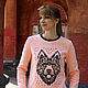 Women's pink sweatshirt with mitts, a sweatshirt made of Husky footer. Sweatshirts. Lara (EnigmaStyle). My Livemaster. Фото №4
