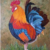 Картины и панно handmade. Livemaster - original item Painting Rooster, Bird oil painting. Handmade.