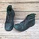 Ботинки кожаные Boho shock зелёные, Ботинки, Ялта,  Фото №1