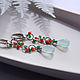 Order Long earrings with chalcedony, coral, onyx in 925 silver. Solanda. Livemaster. . Earrings Фото №3