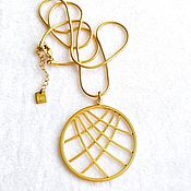 Винтаж handmade. Livemaster - original item Circles and Lines chain pendant, USA, ,80s-90s, necklace. Handmade.