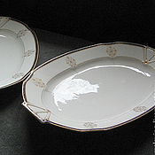 Винтаж handmade. Livemaster - original item Servirovochnye oval dish, porcelain, vintage, Czechoslovakia. Handmade.