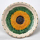 Plate `Sunflower` in the spirit of impressionism. Ceramic flowers Elena Zaichenko
