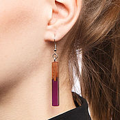 Украшения handmade. Livemaster - original item Straight purple earrings. Handmade.