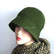 Аксессуары handmade. Livemaster - original item Dark green merino wool hat. Handmade.