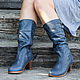 Womens leather boots . Boots of genuine leather, High Boots, Denpasar,  Фото №1
