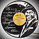 Original gift, wall clock "Frank Sinatra" made of vinyl, Watch, Krasnoyarsk,  Фото №1