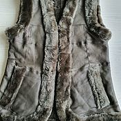 Одежда handmade. Livemaster - original item Leather fur vest.Sheepskin.Khaki. Handmade.
