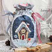 Сувениры и подарки handmade. Livemaster - original item Bags for gifts: Gingerbread House (1). Handmade.