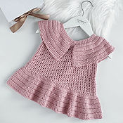 Одежда детская handmade. Livemaster - original item Knitted dress for girls, pink 3-6 months. Handmade.