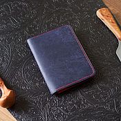 Сумки и аксессуары handmade. Livemaster - original item Passport cover made of blue-red leather. Handmade.