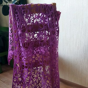 Аксессуары ручной работы. Ярмарка Мастеров - ручная работа Палантин валяный "Счастливая сирень". Handmade.