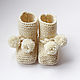 Пинетки вязаные цвета слоновой кости с помпонами. Пинетки. Baby Booties. Интернет-магазин Ярмарка Мастеров.  Фото №2
