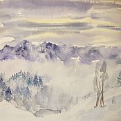 Картины и панно handmade. Livemaster - original item Mountains In The Picture Winter Fairy Tale Landscape. Handmade.