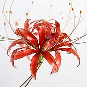 Украшения handmade. Livemaster - original item Hairpin bright red lycoris spider lily. Handmade.