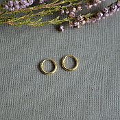Украшения handmade. Livemaster - original item Tiny ring earrings: The rings are 8mm.Silver with gilding. Handmade.