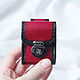 Стильный чехол для зажигалки Zippo Бордо из натуральной кожи красный. Чехол. DIZZY GOODS. Ярмарка Мастеров.  Фото №4