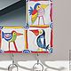 Wall key holder with mirror multi-Colored birds. Housekeeper. Sunduk-flo (elf-studia). Online shopping on My Livemaster.  Фото №2
