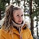 Бежевый Капор женский вязаный на голову из пуха норки. Капоры. Knit.room. Ярмарка Мастеров.  Фото №5