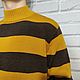 Yellow striped sweater. Mens sweaters. Knitted Things For All (matronka). My Livemaster. Фото №5