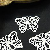 Материалы для творчества handmade. Livemaster - original item Connector-pendant art.8-30 for jewelry White butterfly. Handmade.