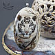 Pendant talisman totem 'White Tiger of the Zen Family' painting, Pendants, Moscow,  Фото №1