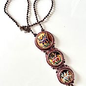 Украшения handmade. Livemaster - original item Necklace: Irises beads hand-painted on stone. Handmade.