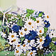 Clock embroidered with ribbons Bouquet of Daisies, Watch, Kurgan,  Фото №1