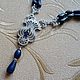 necklace-transformer 'midnight flower' (lapis lazuli, zircon). Necklace. Pani Kratova (panikratova). My Livemaster. Фото №6