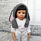 Baby girl bunny hat Grey rabbit hat ears. Caps. Knitted fairy tales (empatik). My Livemaster. Фото №4