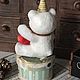 Мишка на коробочке, интерьерная ватная игрушка. Подарки на 14 февраля. Лисья Нора декор. Ярмарка Мастеров.  Фото №4