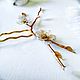 Hairpin Apricot Flowers for wedding or prom. Hairpin. miruku-wedding. Online shopping on My Livemaster.  Фото №2